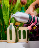 Ceramic Stripe Soap Holder & 1 Litre Refill Set